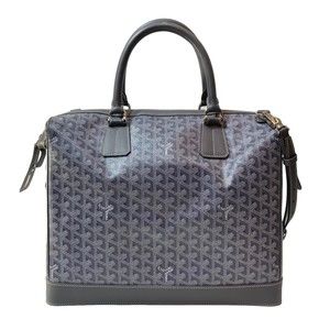 Goyard Ambassade Coated Canvas Leather Briefcase Business Hand Bag Black